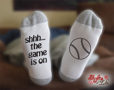 Shhh... The Game Is On Baseball Socks