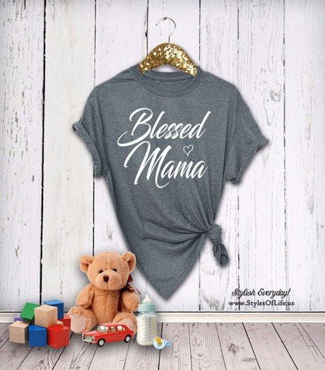 Blessed Mama Shirt, Mommy Shirt, Mothers Day Gift, Womens Shirt, Boyfriend Style Shirt