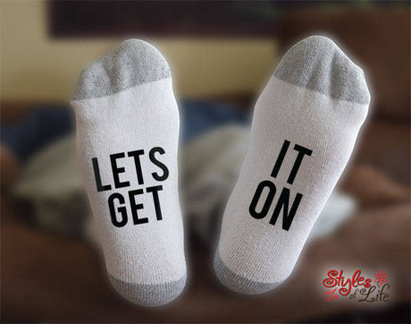 Lets Get It On Socks, Funny Socks, Sexy Socks, Gift For Him, Gift For Her
