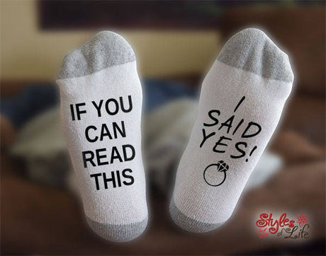 I Said Yes Socks, If You Can Read This, Marriage Announcement, Ring Engagement