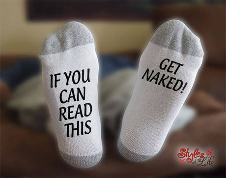 Get Naked Socks, If You Can Read This, Gift For Him, Gift For Husband, Anniversary Gift, Gift For Her, Gift For Wife