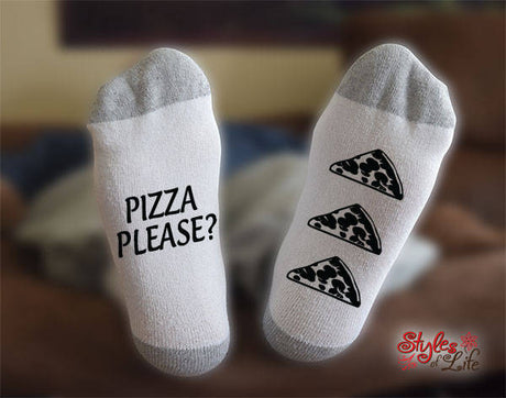 Pizza Please 3 Slices Socks, Pizza Lover