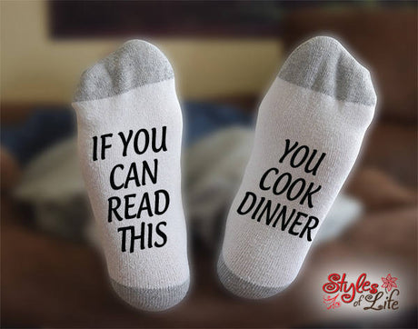 You Cook Dinner Socks, If You Can Read This, Gift For Her, Gift For Him, Gift For Girlfriend, Gift For Wife, Gift For Husband, Boyfriend