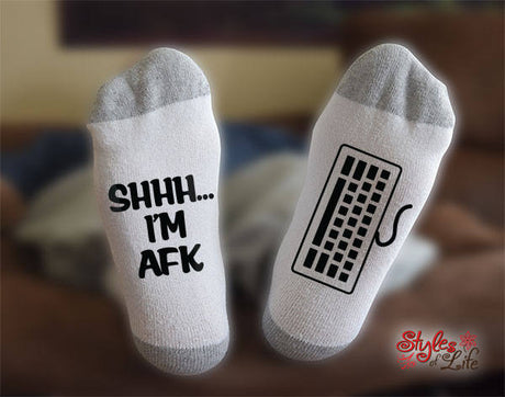 Shhh... I'm AFK Socks, Away From Keyboard, Geek Socks