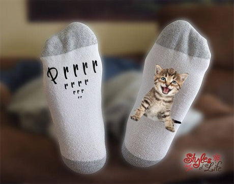Prrrr Kitty Cat Socks, Anniversary Gift, Gift For Her, Gift For Wife, Gift For Girlfriend