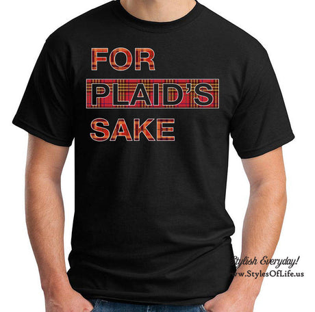 For Plaid's Sake Shirt, Rectangle Plaid Shirt Pattern, Funny Plaid Shirt, Gun Shirt, Plaid Tee Shirt, Funny T-shirt Gift