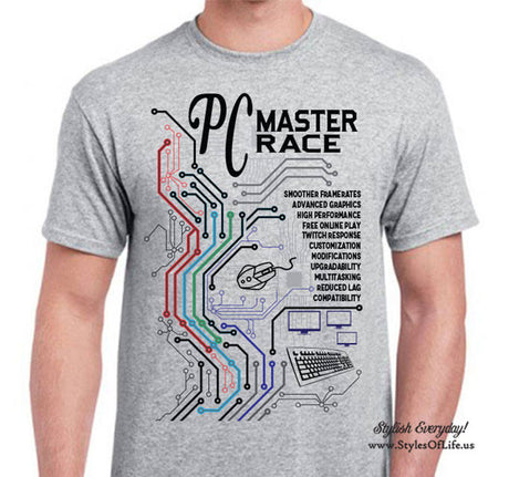 Gaming Geek Shirt T-shirt Funny Gift PC Master Race