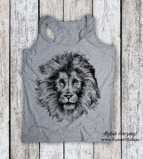 Women's Tank Top, Lion Shirt, Lion Tank Top, Gift For Her, Lion Lover Shirt, Lion Tee