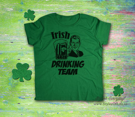 Women's St. Patricks Day Shirt, Irish Drinking Team, Irish Shirt, Shamrock, Green Shirt, Irish Tee, Funny