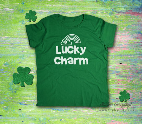 Women's St. Patricks Day Shirt, Lucky Charm Rainbow, Irish Shirt, Shamrock, Green Shirt, Irish Tee, Funny