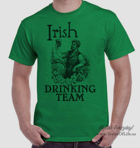 Men's St. Patricks Day Shirt, Irish Drinking Team Beer Keg, Irish Shirt, Shamrock, Green Shirt, Irish Tee, Funny