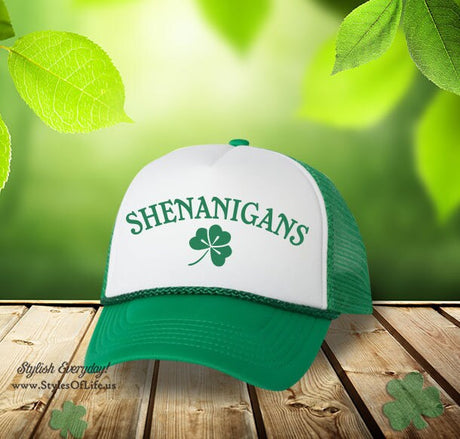 St. Patricks Day Irish Hat, Shenanigans, Irish Hat, Shamrock, Green Hat, Irish Cap, Funny Irish Hat, Trucker Hat