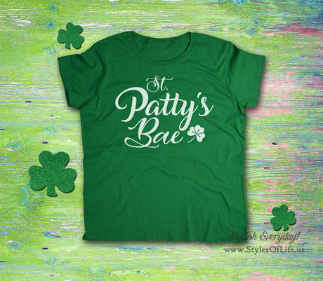 Women's St. Patricks Day Shirt, St. Patty's Bae, Irish Shirt, Shamrock, Green Shirt, Irish Tee, Funny
