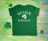 Women's St. Patricks Day Shirt, Go Luck Yourself, Irish Shirt, Shamrock, Green Shirt, Irish Tee, Funny