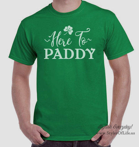 Men's St. Patricks Day Shirt, Here To Paddy, Irish Shirt, Shamrock, Green Shirt, Irish Tee, Funny