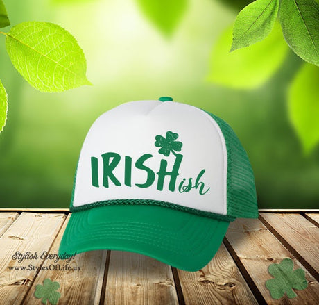 St. Patricks Day Irish Hat, Irishish Hat, Irish Hat, Shamrock, Green Hat, Irish Cap, Funny Irish Hat, Trucker Hat