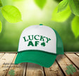 St. Patricks Day Irish Hat, Lucky AF, Irish Hat, Shamrock, Green Hat, Irish Cap, Funny Irish Hat, Trucker Hat