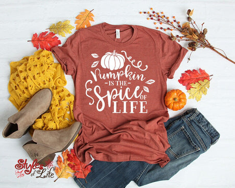 Pumpkin Is The Spice Of Life, Womens, Ladies, Shirt, Bella Canvas, Fall Collection, Cute Fall
