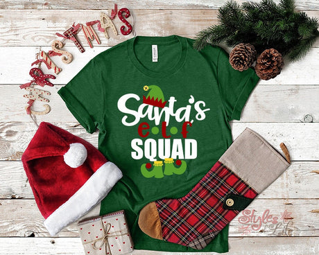 Santa's Elf Squad, Womens Christmas Shirt, Ladies, Shirt, Bella Canvas, Christmas Party