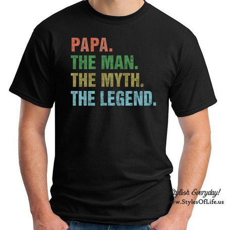 Papa The Man The Myth The Legend, T-Shirt, Funny Shirt, Gift For Grandpa Dad, Fathers Day Shirt