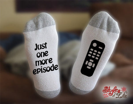 Just One More Episode Remote Control Socks Gift
