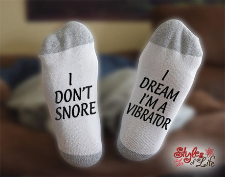 Vibrator Socks, I Don't Snore, I Dream, Birthday, Christmas, Gift For Him, Gift For Her