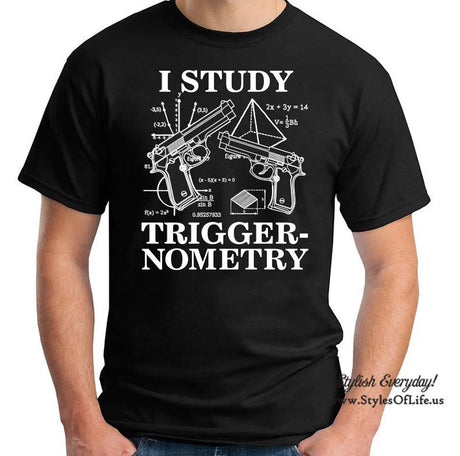 Gun Shirt, I Study Triggernometry, Funny Gun Shirt, Handgun Shirt, Conceal and Carry, Pistol Shirt, Funny Fathers Day T-shirt Gift