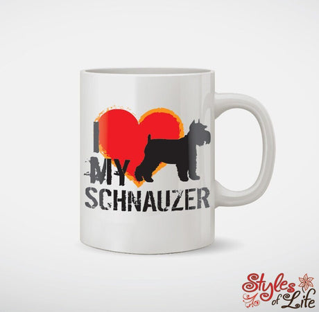 I Love My Schnauzer Dog Coffee Mug