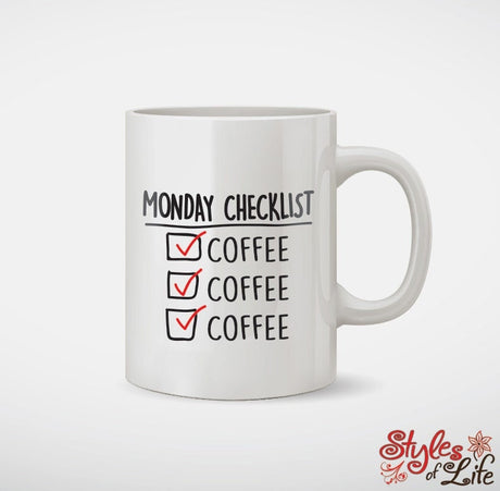 Monday Checklist Coffee Mug