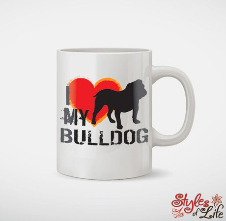 I Love My Bulldog Dog Coffee Mug