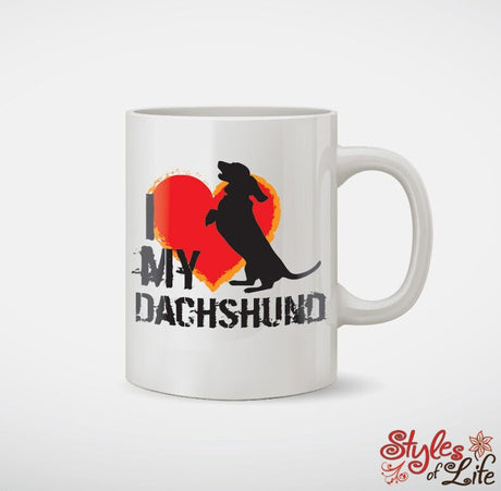 I Love My Dachshund Weiner Dog Coffee Mug