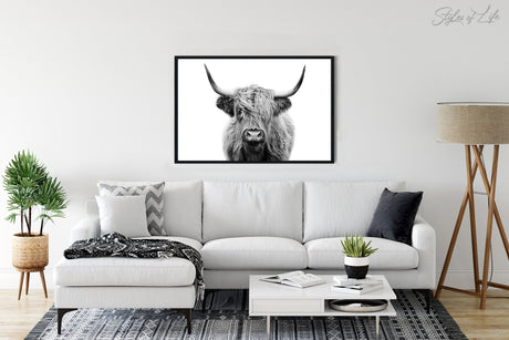 Highland Cow Print, Livingroom Art, Farmhouse Wall Decor, Poster