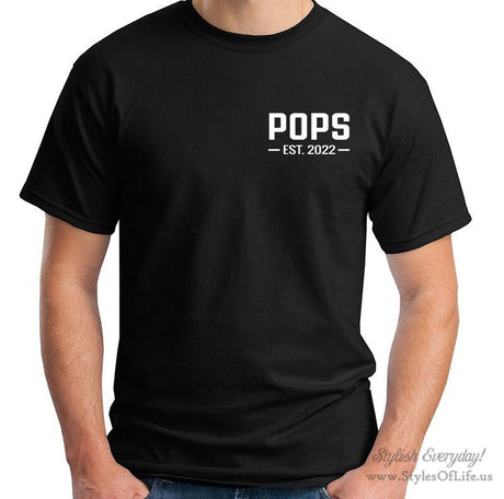 Pops 2022 Established Custom Date Shirt, Fathers Day Gift, Gift For Him, Gift For Grandpa