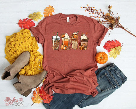 Fall Coffee Pumpkin Shirt, Womens, Ladies, Shirt, Bella Canvas, Fall Collection, Cute Fall Shirt, Thanksgiving, T-Shirt