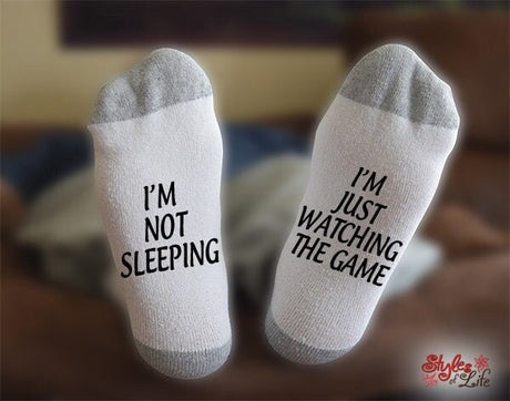 Watching The Game, I'm Not Sleeping, Socks, Fathers Day Gift, Gift For Him