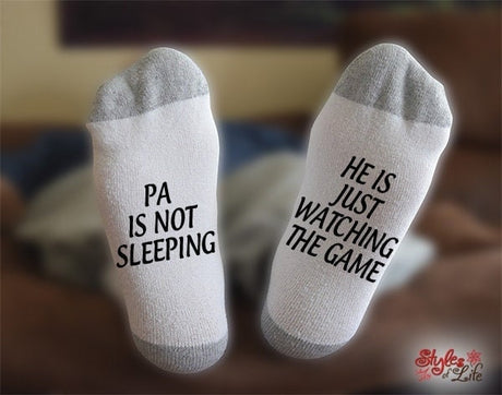 Pa Watching The Game, I'm Not Sleeping, Socks, Fathers Day Gift, Gift For Him