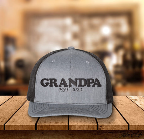 Custom Date, Grandpa Established, Embroidery, Hat, Cap, Richardson 112, Fathers Day Gift, Christmas Day, Gift for Him