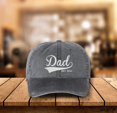 Dad Hat Embroidered, Fathers Day, Fathers Day Gift, Embroidery, Personalized Hat, Established Year, Est, Christmas Gift, Gift For Him