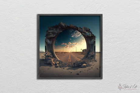 Back In Time, Moon View, Surreal Road, Wall Decor, Poster