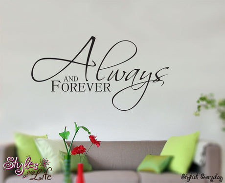 Always and Forever Wall Decor Wall Words Decal