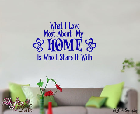 What I Love Most About My Home Wall Decor Wall Words Decal