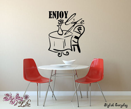 Enjoy Life Kitchen Dinning Room Wall Decor Wall Words Decal