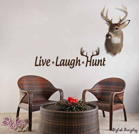 Live Laugh Hunt Deer Antler Wall Decor Wall Words Decal