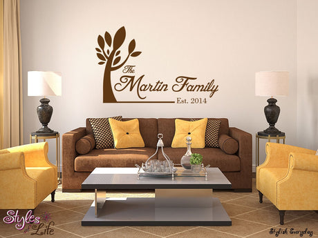 Family Living room Personalized Last Name Wall Decor Wall Words Decal