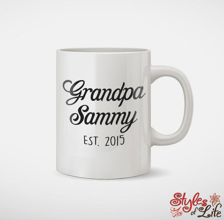 Grandpa Custom Name Established Custom Coffee Mug