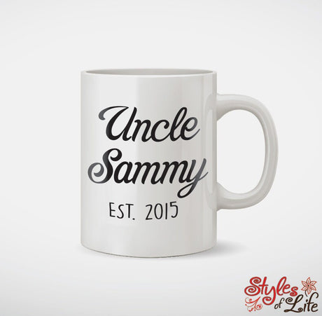 Uncle Established Year Custom Personalized Coffee Mug Tea Mug Gift