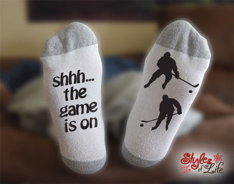 Shhh... The Game Is On Hockey Socks