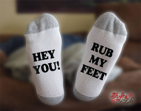 Rub My Feet Socks, Hey You, Gift For Him, Gift For Her, Funny Socks