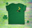 Women's St. Patricks Day Shirt, Pocket Leprechaun With Coins Dropping, Irish Shirt, Shamrock, Green Shirt, Irish Tee, Funny