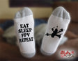 Eat Sleep FPV Repeat Drone Socks, Birthday, Christmas, Gift For Him, Gift For Her